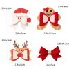 HIPIHOM 8Pcs Christmas Hair Clip Santa Gingerbread Reindeer Hair Barrettes Gift Wrap Bows Cute Christmas Hair Accessories