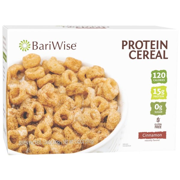 BariWise Protein Cereal, Cinnamon, Zero Sugar, Gluten Free, Keto Friendly & Low Carb (7ct)