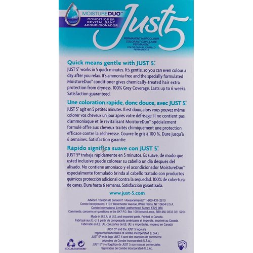 Just 5 Women's Hair Color, Black, J-30 (2 Pack)