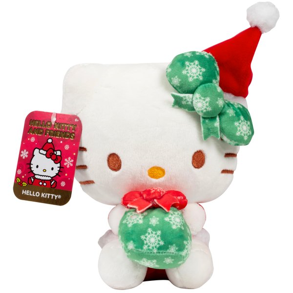 Hello Kitty and Friends 8" Hello Kitty Christmas Plush - 2024 Limited Edition Officially Licensed Sanrio Holiday - Cute Soft Stuffed Animal Toy Figure - Stocking Stuffer Gift for Kids, Girls, Boys