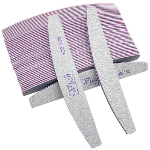 25 Pcs 100/180 Grits Nail File,Washable Double Sided Fingernail Files,Nail Files for Acrylic Nails,Professional Emery Boards for Natural,Gel Nails,Nail Styling Tools for Home and Salon Use
