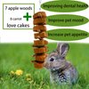MUYG Bunny Carrot Cake Chew Toys,Rabbit Teeth Grinding Hanging Chinchillas Molar Toy Improve Dental Health Natural Apple Sticks for Guinea Pigs Rats Hamsters Gerbils(4 Packs)