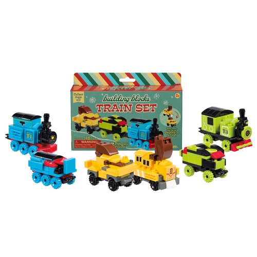 Toysmith Building Blocks Train Set, Build 3 Different Trains from 148 Pieces, Miniature Engine & Railway Cars, Interactive DIY Toys, Great Gift for Boys and Girls, for Ages 5+