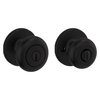 Kwikset Cove Entry Door Knob with Lock and Key, Secure Keyed Handle Exterior Doorknob, Front Entrance and Bedroom, Matte Black, Pick Resistant SmartKey Rekey Security