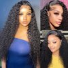 Edwad Curly Lace Front Wig Human Hair 13x4 Deep Wave Human Hair Lace Front Wigs Curly Frontal Wigs Human Hair Wet And Wavy Lace Front Wigs Human Hair Curly Lace Front Wigs150% Density(24 Inch)