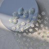 5D Embossed Flower Nail Art Stickers, 2 Sheets Self Adhesive White Daisy Nail Decals Spring Nail Art Decorations Supplies Summer Flower Nails Adhesive Sliders for Women Girls DIY Nail Salons