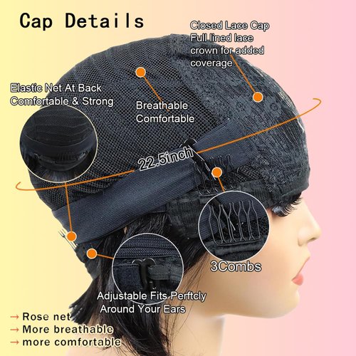 HOTJAR Short Bob Human Hair Wigs with Bangs None Lace Front Wigs Brazilian Straight Hair Machine Made Bob Wig for Black Women Natural Color (019# 12 Inch NT#)