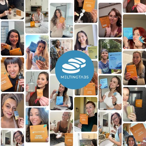 MELTINGTABS Foaming Hand Soap Refill Tablets - Ocean Scent - Hand Wash Concentrate, Portable and Moisturizing, 10 Pack Travel Refill Tablets