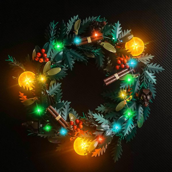 BrickBling LED Light Kit Compatible with Lego Icons Wreath, Decorative Lighting Compatible with Lego 10340 (No Model)