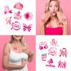 Konsait 96 PCS Breast Cancer Awareness Tattoos, Breast Cancer Ribbon Face Stickers Temporary Tattoos for Women Girls Hope Fight Breast Cancer Party Supplies Face Tattoo Accessories