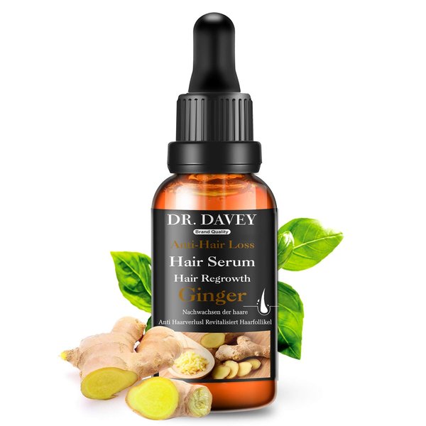 Newvenper Ginger Hair Growth Serum for Hair Regrowth, Hair Thickening Serum for Thinner/Balding/Repairs Hair Follicles, Anti Hair Loss Treatment for Men and Women