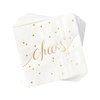White And Gold Napkins Pack Of 50 Disposable Bar Napkins Wedding Cocktail Napkins Bachelorette Napkins Engagement Napkins Beverage Napkins Cocktail Napkins 3 Ply – By Simple-Glee