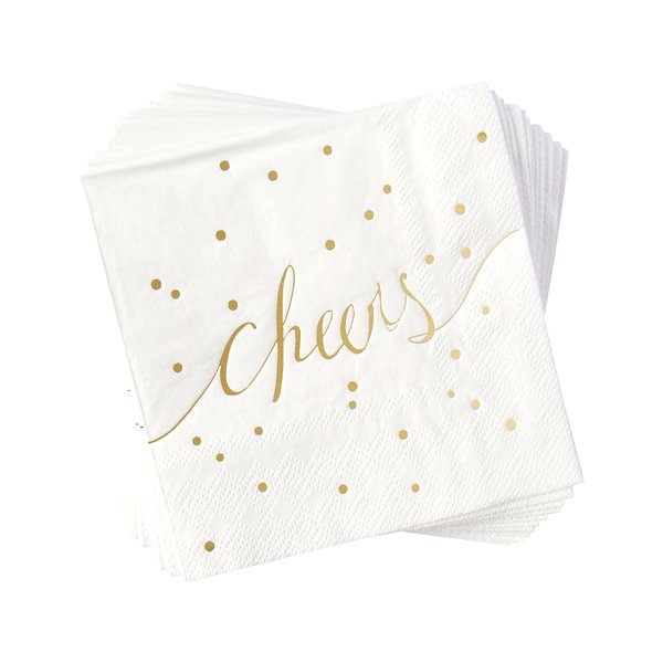 White And Gold Napkins Pack Of 50 Disposable Bar Napkins Wedding Cocktail Napkins Bachelorette Napkins Engagement Napkins Beverage Napkins Cocktail Napkins 3 Ply – By Simple-Glee