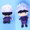 AMNPOLEN Plush Figure Toys with Openable Patch Anime Gojo Satoru Plushie Doll Stuffed Toy Key Ring Bagpack Phone Pendants (3.94inch/10cm, Gojo Satoru)