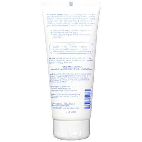 Vanicream Shave Cream for Sensitive Skin 6 Oz 2 Pack