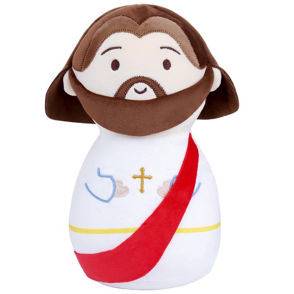 SEAOPOP Jesus Plush Stuffed Doll: My Friend Jesus Plushie Toy, Christ Religious Savior Figure Cute Stuffed Toys, Easter Christmas Baptism Christian Gift for Kids Christians Party Favors (12-inch)