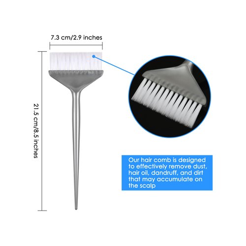DS. DISTINCTIVE STYLE Hair Dye Applicator Brushes 5 Pieces Long Handle Soft Bristles Hair Coloring Kit Salon Hair Bleach Tinting DIY Tool (Gray)