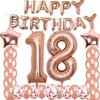 18th Birthday Decorations Party Supplies, Jumbo Rose Gold Foil Balloons for Birthday Party Supplies,Anniversary Events Decorations and Graduation Decorations Sweet 18 Party,18th Anniversary