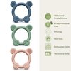 PandaEar 3 Pack Baby Teething Toys Silicone for Babies 0-6 Months, Baby Teething Rings 6 to 12 Months, Silicone Baby Teether BPA Free, Teething Relief Soothing Sore Gums and Easy to Hold