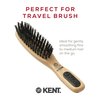 Kent PF10 Natural Wood Boar Bristle Hair Brush - Straightening Brush and Styling Brush for Short to Medium Length Hair - Natural Bristle Hair Brush, Travel Hair Brush, and Smoothing Brush
