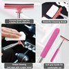 vvag Car Rearview Mirror Wiper, 8cm Brush head-98cm Telescopic Auto Mirror Squeegee, Water Cleaner with Telescopic Long Rod, Universal Automotive Accessories (Pink)