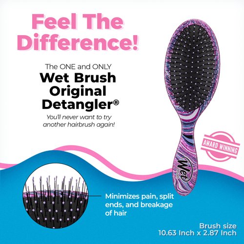 Wet Brush Original Detangler and Coil Scrunchie Swirl Style Gift Kit - Pain-Free Hair Accessories for All Hair Types, Reducing Effort, Pain, and Breakage