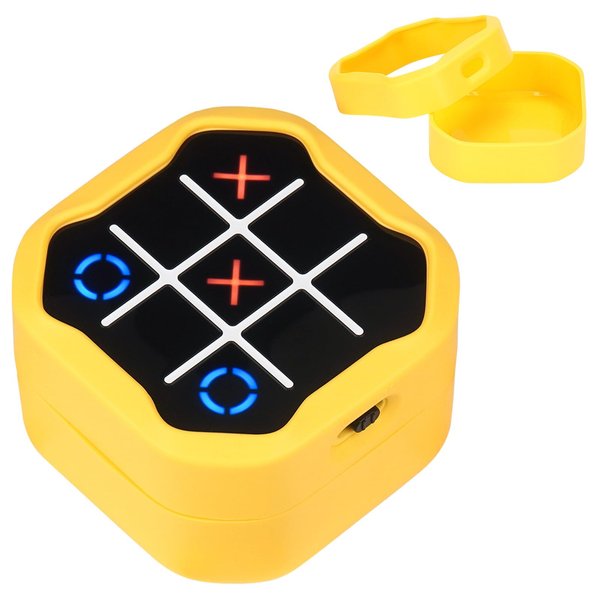 MGZNMTY Silicone Case Compatible with Giiker Tic Tac Toe Bolt Electronic Game, 3-in-1 Handheld Puzzle Game Console Toys Skin for Kids (Only Case) (Yellow)
