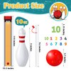 10oz Bowling Pin Shape Cups Set with Lids and Straws Include 10 Bowling Pins Cups 2 Balls 1 Bowling Lane 1-10 Number Sticker Kids Bowling Party Supplies for Girl Boy Birthday Game Favors Decorations