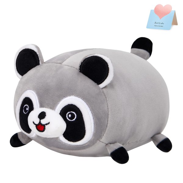CozyWorld 14'' Raccoon Stuffed Animal Cute Plush Pillow Toys Special Day Birthday Gifts for Kids Boys Girls, Gray