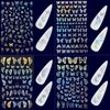 Holographic Butterfly Nail Art Sticker, KISSBUTY 4 Sheets Silver Butterfly Nail Decals Gummed Laser Butterflies Nail Adhesive Stickers Holographic Silver Butterfly Nail Art Decor Butterfly Manicure