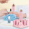 Pink Nail Lacquer Shaker, Nail Polish Mixer, Portable Electric Eyelash Glue Shaker with 2 Connectors and 8 Sizes of Caliber Liquid Evenly Mixer for Eyelash Extension Lash Glue Ink