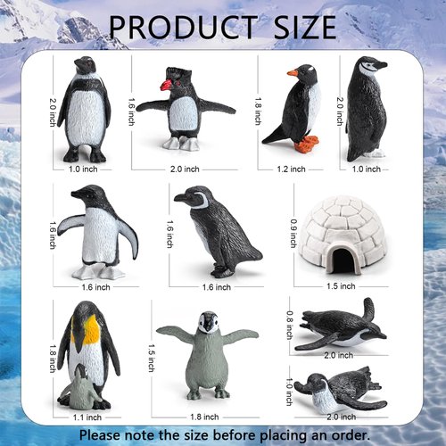 Morofme Arctic Penguin Figurines Toy Playset Mini Penguin Toy Set Realistic Penguin Cake Topper Small Penguin Action Figures Polar Animal Educational Toys Christmas Party Supplies Gift for Kids