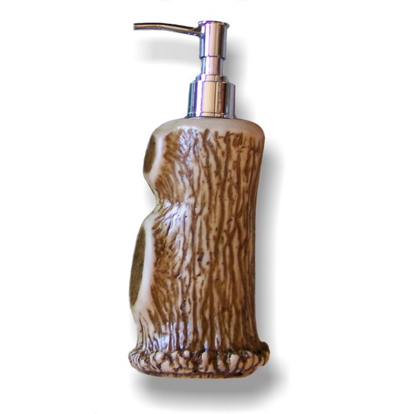 Mountain Mike's Reproductions Antler Liquid Pump Dispenser - Deer Soap Dispenser Bathroom - Liquid Soap and Shampoo Bottle Container - Home Decor Bathroom Storage - Dispenser Bottle for All Liquids