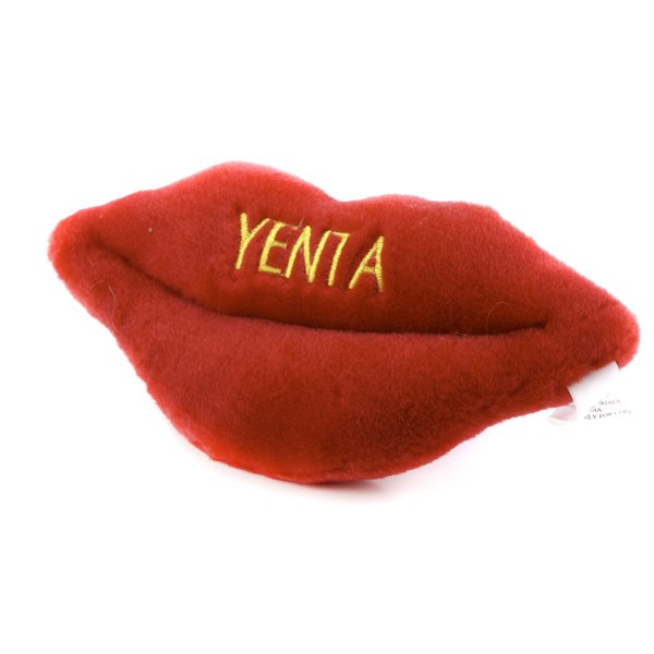 Copa Judaica Chewish Treat Yenta Lips Squeaker Plush Dog Toy, 7 by 3-Inch, Red