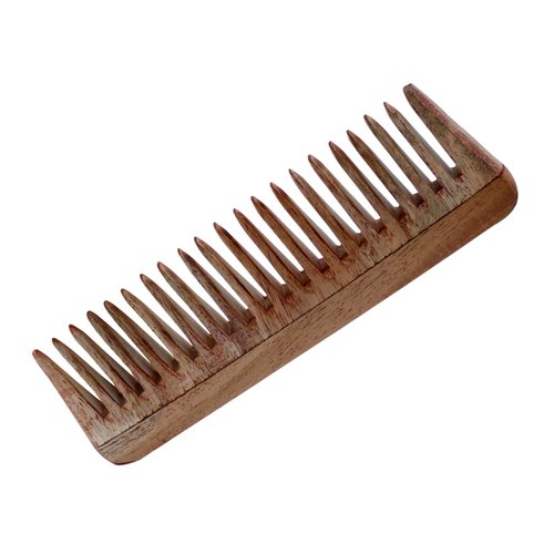 THE Unltd India finest Neem wood Handmade Comb For Detangling Long, Thick and Wavy Hair, Wide Tooth Structure for Gentle Grooming Anti Static, Organic Hair Comb for Men, Women and Kids (Wide Teeth)