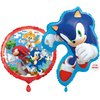 Sonic The Hedgehog Foil Balloons Set of 2 | Multicolor Sonic Balloons with Sticker | Sonic Birthday Party Decorations | Officially Licensed