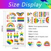 10 Sheets(108PCS) Pride Day Temporary Tattoo for LGBT Gay Pride Fake Tattoos Rainbow Flags Hearts Lips Stars Ribbons Tattoo Stickers Pride Parades Celebrations Party Supplies for Arm Body Face