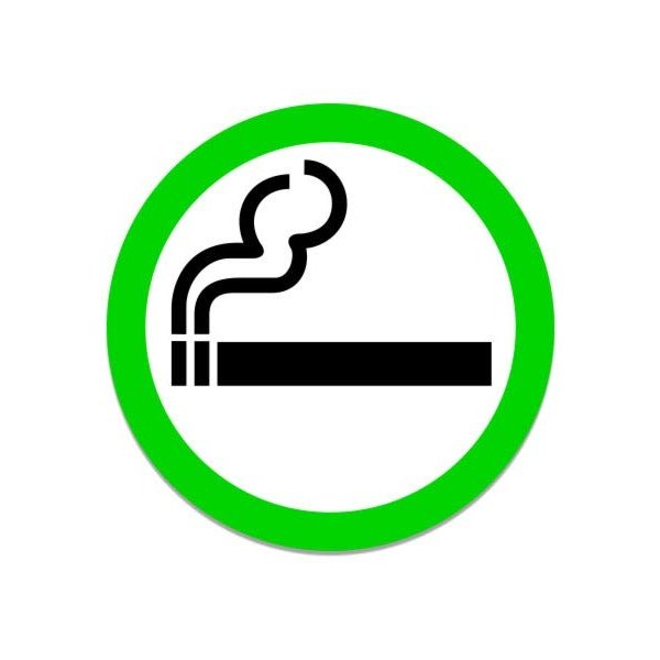 Smoking Area Smoking Allowed - 12" Vinyl Sticker Waterproof Decal
