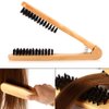 Hair Straightener Comb, Professional Hairdressing Comb Double Brushes Wooden Anti-static Hair Straightener Tool