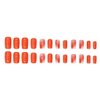 Orange Press on Nails Medium Square Fake Nails Marble Texture Glossy False Nails with Glitter Gold Foil Design Stick on Nails Full Cover Acrylic Glue on Nails for Women Girls Manicure 24Pcs