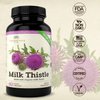 Organic Milk Thistle | Non GMO 2000mg 4X Concentrated Vegan Daily Supplement w/Silymarin Seed Extract for Liver Support, Detox and Cleanse - 60 Veggie Capsules