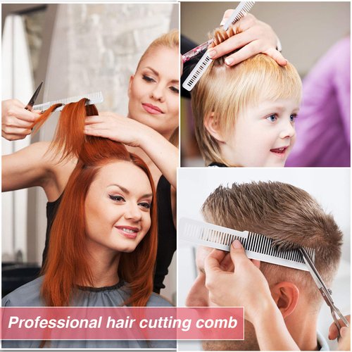 Potchen 3 Pieces Clipper Cutting Comb, Styling Comb, Barber Blending Styling Hair Comb, Heat Resistant Hair Cutting Combs for Barbershops, Households, Men and Women (White)