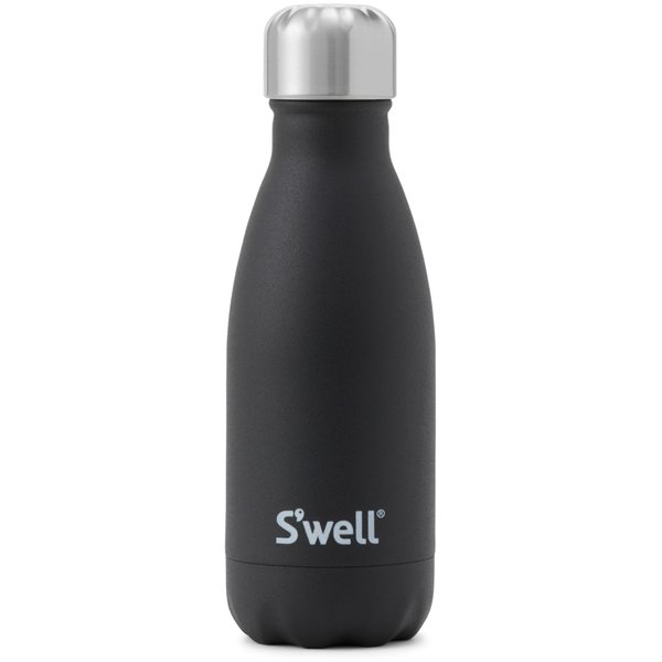S'well Stainless Steel Water Bottle, 9oz, Onyx, Triple Layered Vacuum Insulated Containers Keeps Drinks Cold for 24 Hours and Hot for 12, BPA Free, Perfect for On the Go