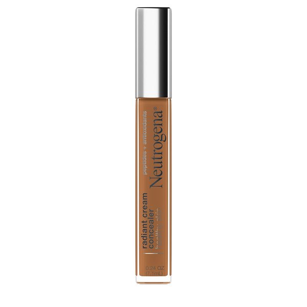 Neutrogena Healthy Skin Radiant Brightening Cream Concealer with Peptides & Vitamin E Antioxidant,Lightweight ing Concealer Cream,Non-Comedogenic,Pecan Medium/Deep 02 with warm undertones,0.24 oz