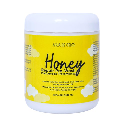 Agua de Cielo Honey Repair Pre-Poo - Nourishing Pre-Wash Honey Hair Mask, Deep Repair & Hydration, With Shea Butter, Argan Oil - 8 oz