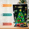 ANGOLIO 50Pcs Christmas Glow in the Dark Favors Bags Print Christmas Tree Snowman Candy Treat Bags with Handles Plastic Gifts Snack Bags Party Favor Supplies Back to School for Kids