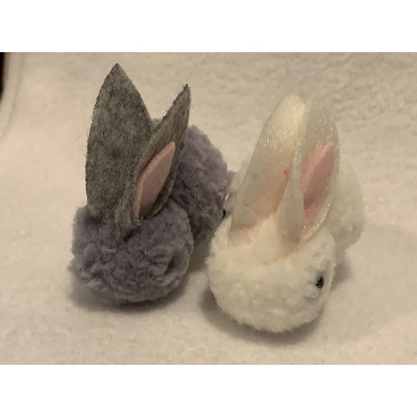 Easter Bunny Hair Clip, Easter Hair Clip, Holiday Hair Clip, Girls Hair Accessory, Hair Clip, Easter Rabbit Hair Clip, Grey Bunny, White Bunny