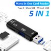 5 in 1 Multifunction Card Reader Compatible with Asus ProArt Display PA329CV for Backup Expansion USB Type-C/MicroUSB/Tf/USB 2.0/ SD Card Reader (White)
