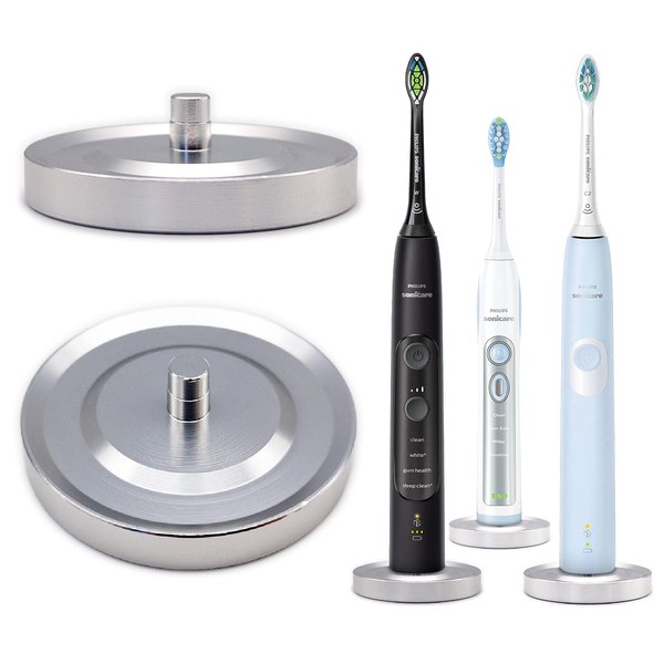 Relsy Compatible for Philips/Compatible for Sonicare Electric Toothbrush Holder, Easy Mount Silver Philips Toothbrush Holder for Bathroom, Aluminum Metal Freestanding Brush Holder (Philips/Silver)