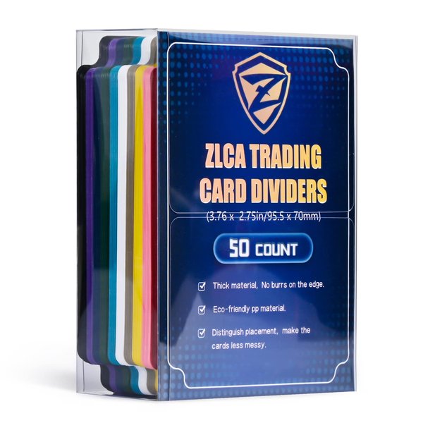 ZLCA Trading Card Dividers with Tabs 2.75 x 3.76 Inch (50, Corlorful)